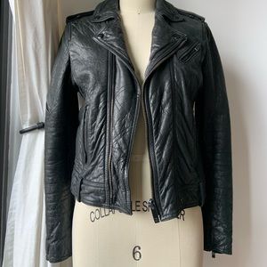 THE KOOPLES MOTO JACKET WRINKLE LEATHER M $1,200